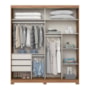 Guarda Roupa Verg 02 Portas Deslizantes Nature/Off White - Móveis Henn