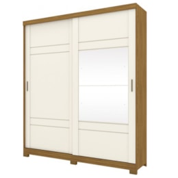 Guarda Roupa Verg 02 Portas Deslizantes Nature/Off White - Móveis Henn Guarda Roupa Verg 02 Portas Deslizantes Nature/Off White - Móveis Henn