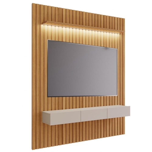 Home Maragogi 1.8 Nature/Off White com LED para TV até 65” - Permóbili