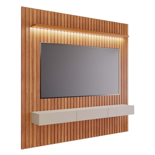 Home Maragogi 2.3 Cinamomo/Off White com LED para TV até 84” - Permóbili