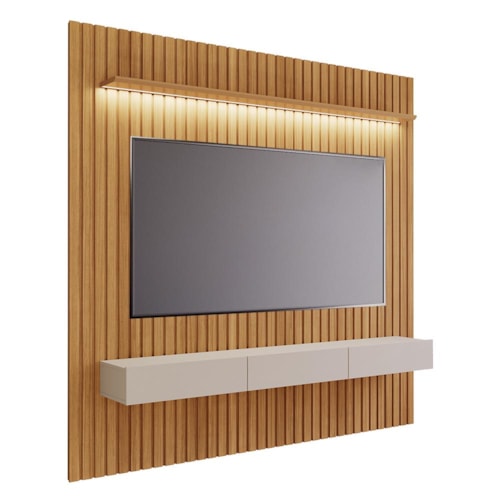 Home Maragogi 2.3 Nature/Off White com LED para TV até 84” - Permóbili 