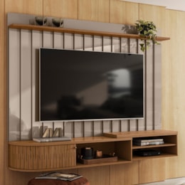 Home Painel Suspenso Ímola Fendi/Naturale para TV até 75” - Madetec Home Painel Suspenso Ímola Fendi/Naturale para TV até 75” - Madetec