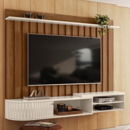 Home Painel Suspenso Ímola Naturale/Off White para TV até 75” - Madetec