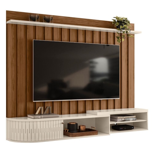 Home Painel Suspenso Ímola Naturale/Off White para TV até 75” - Madetec