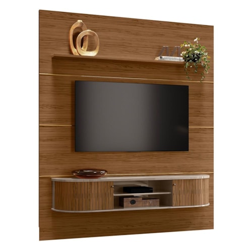 Home Piso-Teto Bugatti Fendi/Naturale para TV até 75” - Madetec