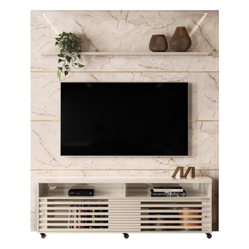 Home Piso-Teto Frizz Prestige Calacata/Off White para TV até 75” - Madetec