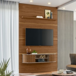 Home Piso-Teto Monte Carlo Fendi/Naturale para TV até 65” - Madetec