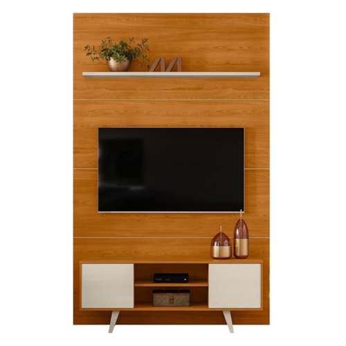 Home Piso-Teto Panorama Cinamomo/Off White para TV até 65” - Madetec