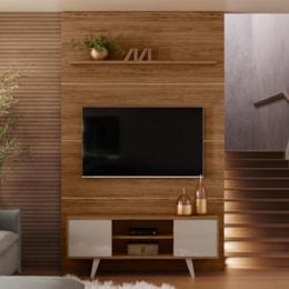 Home Piso-Teto Panorama Fendi/Naturale para TV até 65” - Madetec