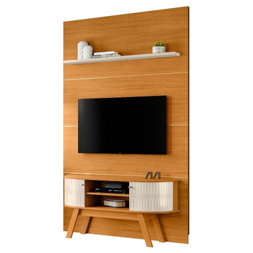 Home Piso-Teto Silverstone Cinamomo/Off White para TV até 65” - Madetec