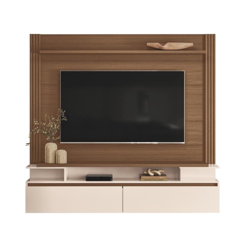 Home Suspenso Astor Castanho/Off White para TV até 65” – HB Móveis