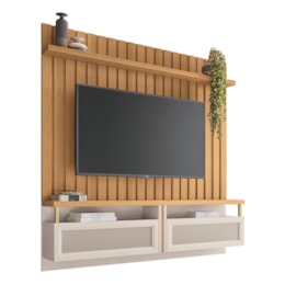 Home Suspenso Átrio Ripado para TV até 70” Cinamomo/Off White - PR Móveis Home Suspenso Átrio Ripado para TV até 70” Cinamomo/Off White - PR Móveis