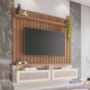 Home Suspenso Átrio Ripado para TV até 70” Nature/Off White - PR Móveis