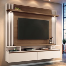 Home Suspenso Cosmo Castanho/Off White para TV até 55” - HB Móveis Home Suspenso Cosmo Castanho/Off White para TV até 55” - HB Móveis