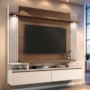Home Suspenso Cosmo Castanho/Off White para TV até 55” - HB Móveis