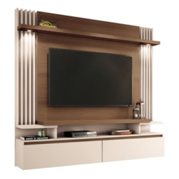 Home Suspenso Cosmo Castanho/Off White para TV até 55” - HB Móveis Home Suspenso Cosmo Castanho/Off White para TV até 55” - HB Móveis
