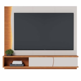 Home Suspenso Egeu Off White Matte/Freijó para TV até 65” - Colibri Home Suspenso Egeu Off White Matte/Freijó para TV até 65” - Colibri