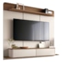 Home Suspenso Galax Off White/Castanho para TV até 70” - HB Móveis