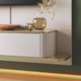 Home Suspenso Galax Off White/Champanhe para TV até 70” - HB Móveis