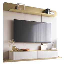 Home Suspenso Galax Off White/Champanhe para TV até 70” - HB Móveis