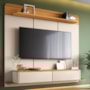Home Suspenso Galax Off White/Cinamomo para TV até 70” - HB Móveis