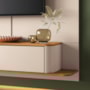 Home Suspenso Galax Off White/Cinamomo para TV até 70” - HB Móveis