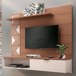Home Suspenso Grid Nature/Off White para TV até 50” - HB Móveis