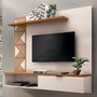Home Suspenso Grid Off White/Cinamomo para TV até 50” - HB Móveis