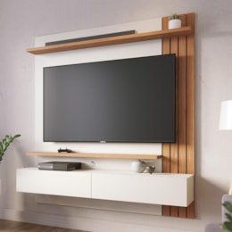Home Suspenso Juriti 1.5 Ripado Off White Matte/Freijó para TV até 65” - Colibri Home Suspenso Juriti 1.5 Ripado Off White Matte/Freijó para TV até 65” - Colibri