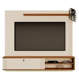Home Suspenso Laredo 160cm Pérola Metalizado/Cinamomo Mel para TV até 65” - Mobler Home Suspenso Laredo 160cm Pérola Metalizado/Cinamomo Mel para TV até 65” - Mobler