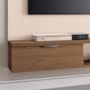 Home Suspenso Lets 1.6 Castanho/Off White para TV até 55” - HB Móveis