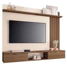 Home Suspenso Lets 1.6 Castanho/Off White para TV até 55” - HB Móveis