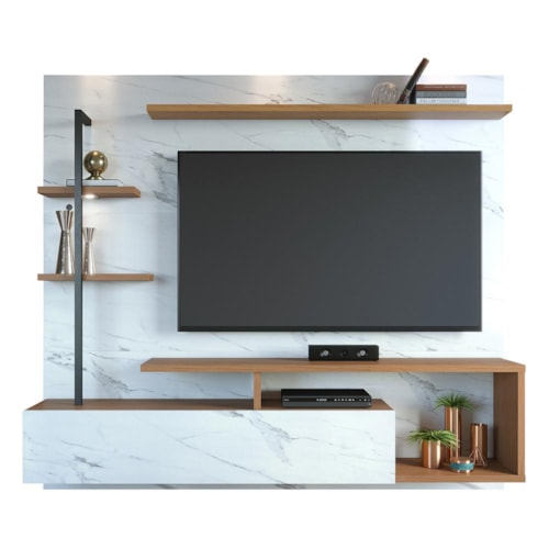 Home Suspenso Maragogi Calacatta/Freijó/Branco Neve para TV até 58” - Colibri