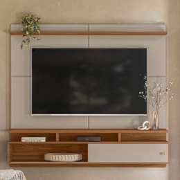 Home Suspenso Morretes 180cm Grigio Fosco/Amêndoa para TV até 70” - Mobler