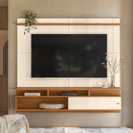 Home Suspenso Morretes 180cm Off White/Canela para TV até 70” - Mobler