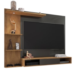 Home Suspenso São Francisco Freijó/Grafite Perolizado para TV até 55" - Móveis Leão Home Suspenso São Francisco Freijó/Grafite Perolizado para TV até 55" - Móveis Leão