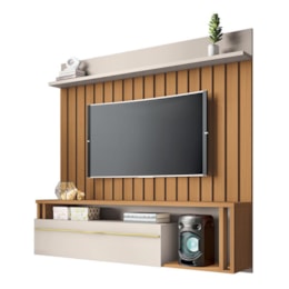 Home Suspenso Self 1.6 Ripado Cinamomo/Off White para TV até 55” - HB Móveis Home Suspenso Self 1.6 Ripado Cinamomo/Off White para TV até 55” - HB Móveis