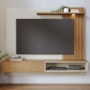 Home Suspenso Tocantins 1.8 Off White/Freijó para TV até 65” - Colibri