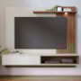 Home Suspenso Tocantins 1.8 Off White/Nogueira Real para TV até 65” - Colibri