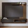 Home Suspenso Tocantins 1.8 Preto Fosco/Noce Milano para TV até 65” - Colibri