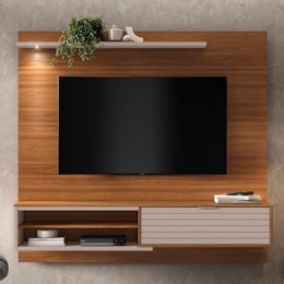 Home Suspenso Trenton 183cm Cinamomo Mel/Grigio Fosco para TV até 70” - Mobler Home Suspenso Trenton 183cm Cinamomo Mel/Grigio Fosco para TV até 70” - Mobler