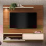 Home Suspenso Trenton 183cm Cinamomo Mel/Pérola Metalizado para TV até 70” - Mobler