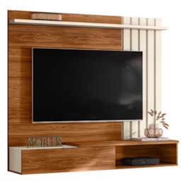 Home Suspenso Vegas 160cm Cinamomo Mel/Pérola Metalizado para TV até 65” - Mobler Home Suspenso Vegas 160cm Cinamomo Mel/Pérola Metalizado para TV até 65” - Mobler
