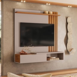 Home Suspenso Vegas 160cm Grigio Fosco/Canela para TV até 65” - Mobler