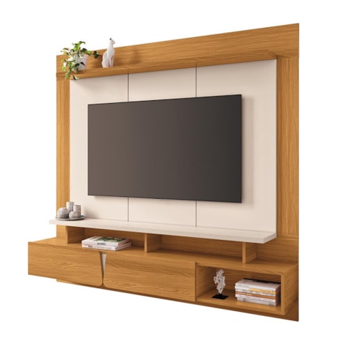 Home Suspenso Zenith Cinamomo/Off White para TV até 65” – HB Móveis
