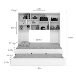 Jogo de Quarto Chiara Módulo Aéreo 2 Portas e Bicama Off White/Carvalho com Colchões Supreme D33 - Phoenix Baby Jogo de Quarto Chiara Módulo Aéreo 2 Portas e Bicama Off White/Carvalho com Colchões Supreme D33 - Phoenix Baby