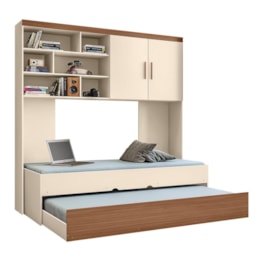 Jogo de Quarto Chiara Módulo Aéreo 2 Portas e Bicama Off White/Carvalho com Colchões Supreme D33 - Phoenix Baby Jogo de Quarto Chiara Módulo Aéreo 2 Portas e Bicama Off White/Carvalho com Colchões Supreme D33 - Phoenix Baby