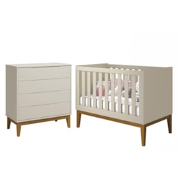 Jogo de Quarto Classic Cômoda Elfe e Berço Noah Areia Fosco com Pés Amadeirado - Reller Móveis  Jogo de Quarto Classic Cômoda Elfe e Berço Noah Areia Fosco com Pés Amadeirado - Reller Móveis