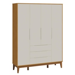 Jogo de Quarto Elfe Classic Guarda Roupa e Cômoda 1 Porta Areia/Savana com Pés Amadeirado - Reller Móveis  Jogo de Quarto Elfe Classic Guarda Roupa e Cômoda 1 Porta Areia/Savana com Pés Amadeirado - Reller Móveis