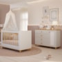 Jogo de Quarto Infantil Alfajor Cômoda 1 Porta e Berço Off White/Nature - Permóbili Baby